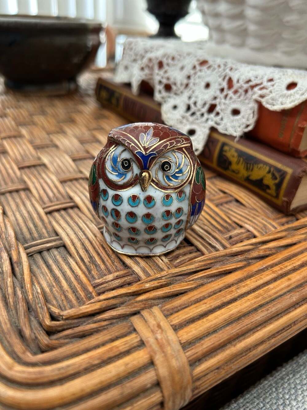 Cloisonne Owl Figurine